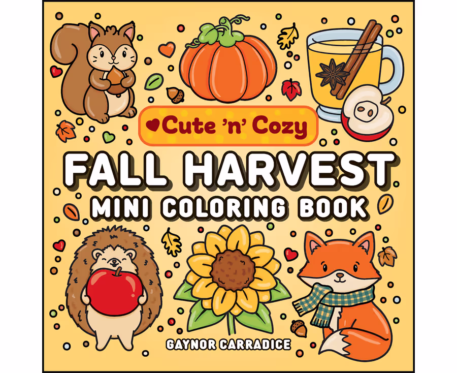 Fall Harvest Mini Coloring Book (Cute and Cozy) Carradice , Gaynor